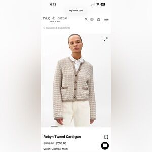 Rag & Bone Oatmeal Multi Robyn Cardigan NWT Size Small